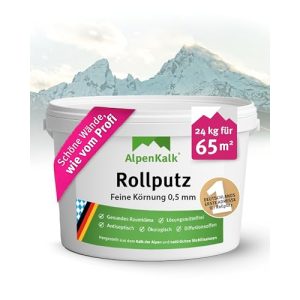 AlpenKalk Rollputz fein (0,5 mm) 24 kg (20 + 4 kg) für ca. 65 m²