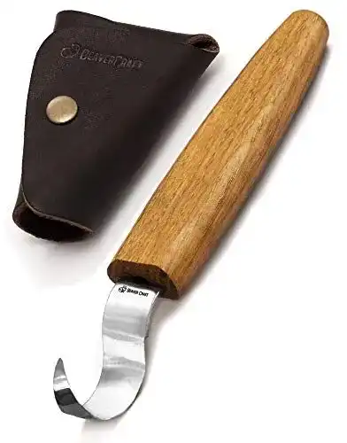 Schnitzmesser Beavercraft SK1S Hakenmesser mit Lederscheide