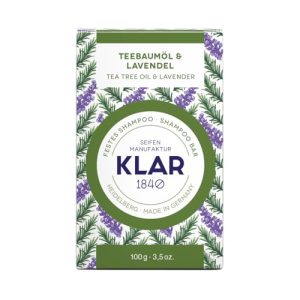 Klar-Seife festes Shampoo mit Teebaumöl und Lavendel 100g
