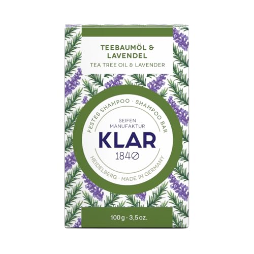 Klar-Seife festes Shampoo mit Teebaumöl und Lavendel 100g