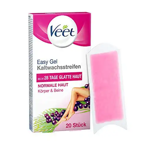 Veet Kaltwachsstreifen mit Easy-Gelwax Technologie, 20 Stück