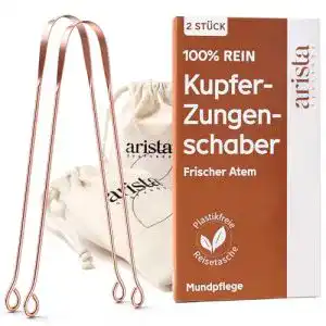 Zungenreiniger aus Kupfer von Arista Ayurveda Zungenschaber für Kinder und Erwachsene