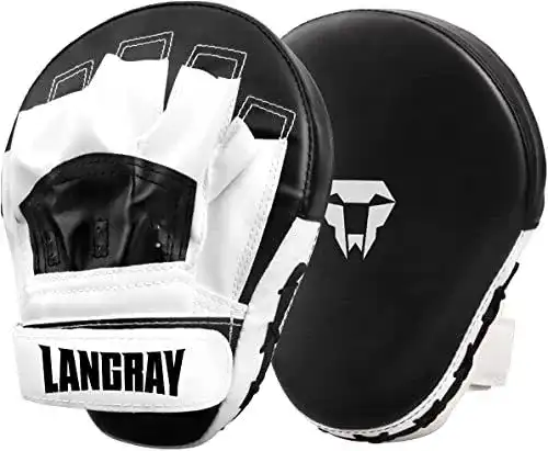 LangRay Handpratzen für Kampfsport und Boxen aus Kunstleder, 1 Paar