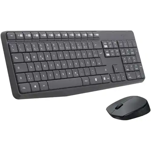 Wireless Tastatur Logitech MK235 Set mit Maus und USB-Empfänger