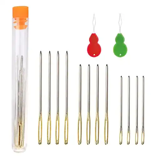 Sticknadel Pwsap 12 stumpfe Nadeln mit großen Ösen für Handarbeiten