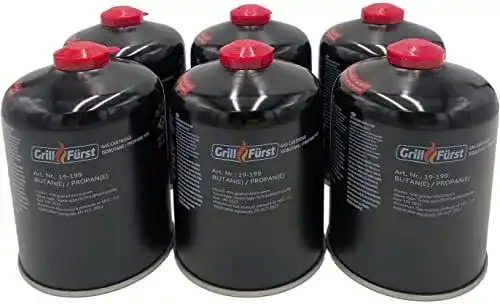 Gaskartuschen Grillfürst 6 x 450g Butan Schraubkartuschen EN 417