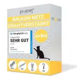 Katzennetz PiuPet drahtverstärkt 4x3m schwarz