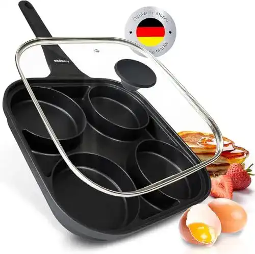 Spiegelei-Pfanne Endusor induktionsgeeignet mit Deckel und Antihaftbeschichtung