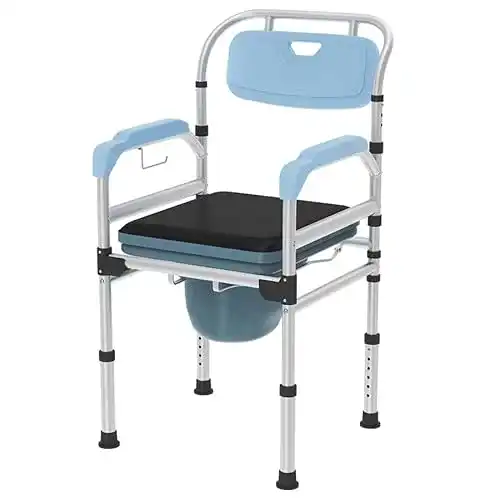 Höhenverstellbarer Toilettenstuhl mit ergonomischer Rückenlehne