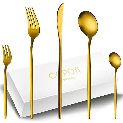 Besteckset für 12 Personen in Gold Matt von Copoti
