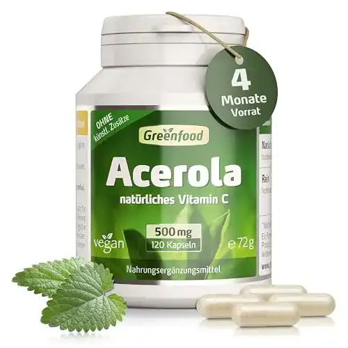 Acerola-Kapseln Greenfood mit 500 mg Acerola Konzentrat