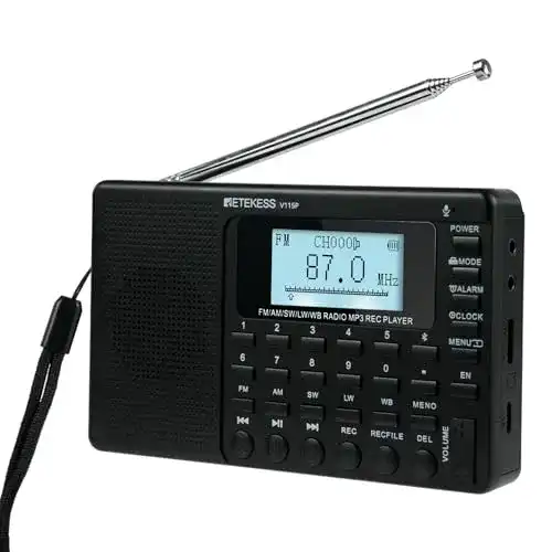 Tragbares Radio Retekess V115P Digitales Multiband Radio mit Akku