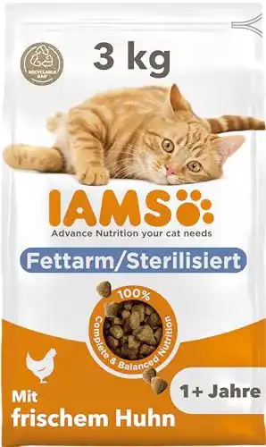 Iams Sterilised Katzenfutter trocken mit Huhn für kastrierte Katzen