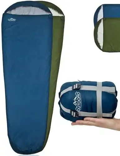 Mumienschlafsack Outdoro ultraleichter Schlafsack mit 800 g