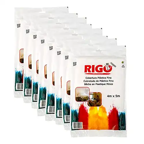 Abdeckfolie Rigo Maler 4x5m – 6 Stück transparente Malerfolie