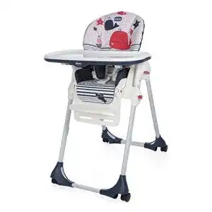 Chicco Polly Easy Kinderhochstuhl, Marine, mit 4 Rollen