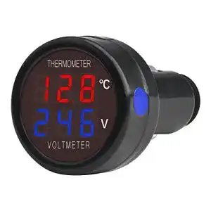 Auto-Thermometer Voktta Digitales Voltmeter für DC 12V Fahrzeuge