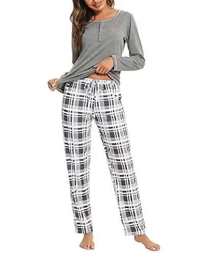 Pyjama für Damen Litherday Schlafanzug aus Baumwolle lang