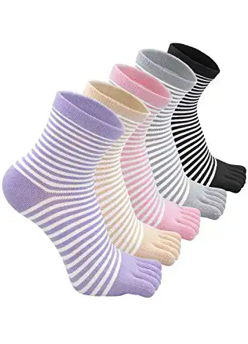 Zehensocken für Damen – Fünf Finger Crew Socken aus Baumwolle