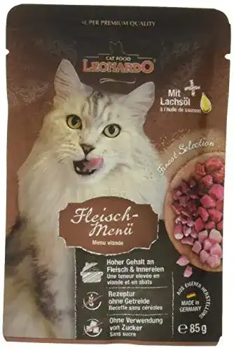 Leonardo Nassfutter für Katzen im Menü mit Fleisch, 85 g