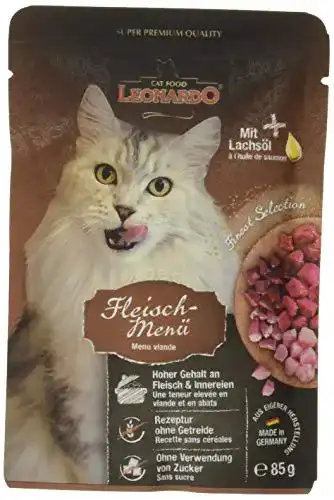 Leonardo Nassfutter für Katzen im Menü mit Fleisch, 85 g