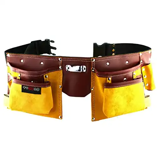 Werkzeuggürtel Tucano aus Leder mit 11 Taschen für Handwerker
