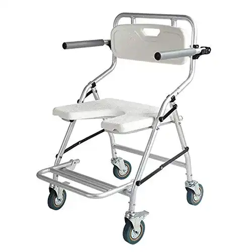 Fahrbarer Toilettenstuhl mit Faltmechanismus für mobile Nutzung