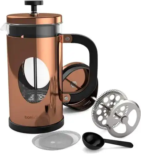 French Press Kaffeebereiter bonVIVO Kupfer für 8 Tassen