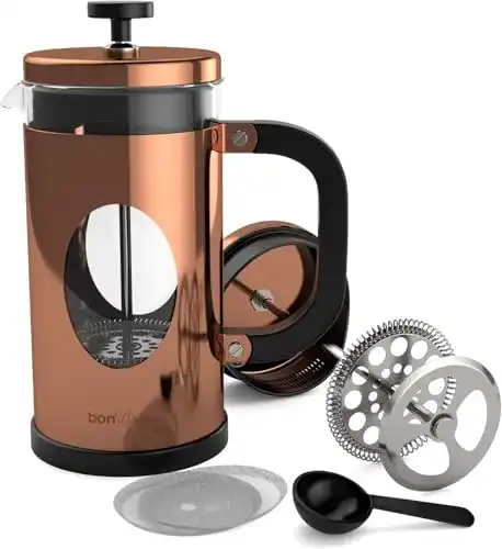 French Press Kaffeebereiter bonVIVO Kupfer für 8 Tassen