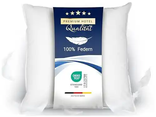 Daunenkissen 80×80 von ZOLLNER – Federkissen für hohen Schlafkomfort
