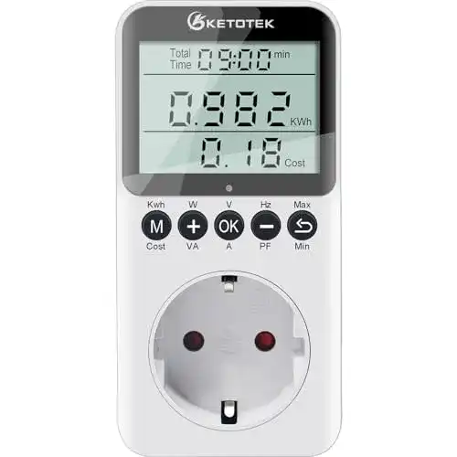 Stromzähler KETOTEK für Steckdose, Energiekostenmessgerät