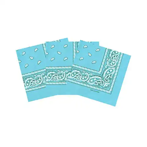 Bandana Set 3 Stück Paisley in Helltürkis für Damen und Herren