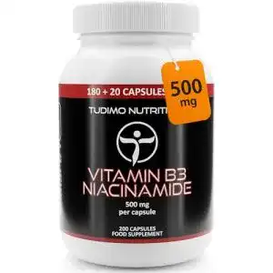 Vitamin B3 TUDIMO Hochdosierte Flushfree Kapseln 500mg, 200 Stück