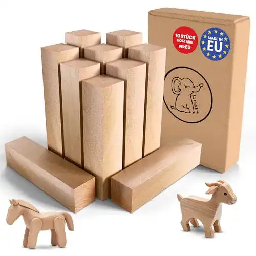 Schnitzholz Eli Linde 10er Pack Holzblock für Schnitzprojekte