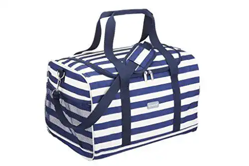 Kühltasche 30 Liter Kitchencraft Lulworth in Blau-Weiß für Picknicks