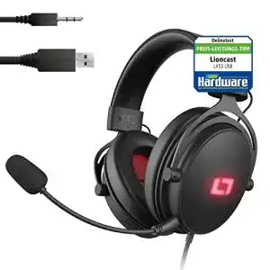 Lioncast LX55 Pro Gaming Headset mit 7.1 Surround Sound und Mikrofon