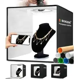 Fotobox Duclus 40×40 cm Faltbares Fotostudio mit dimmbarem Lichtzelt