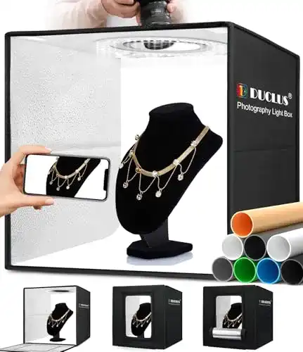Fotobox Duclus 40×40 cm Faltbares Fotostudio mit dimmbarem Lichtzelt