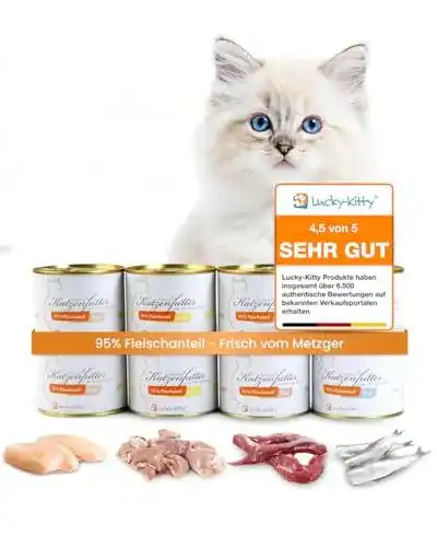 Katzenfutter mit hohem Fleischanteil – Lucky-Kitty Premium-Katzenfutter