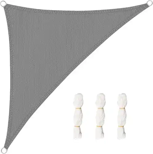 Dreieckiges Sonnensegel WOLTU 4,2×4,2x6m Grau mit UV-Schutz
