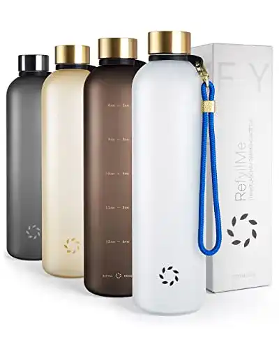 Trinkflasche 1 Liter Refyll ME mit Zeitmarkierung