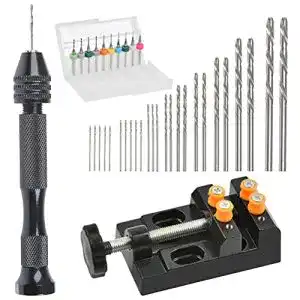 Handbohrer Set mit 25 Spiralbohrern und 10 PCB Mini Bohrern