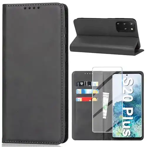 Vaki Handyhülle für Samsung Galaxy S20 Plus mit Kartenfach und Ständer