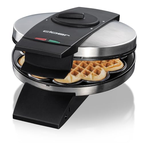 Cloer 1639SR Waffeleisen für Herzwaffeln mit 15,5 cm Durchmesser