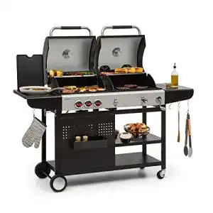Kombigrill Klarstein Hot & Hot – 2in1 Gas- und Kohlegrill mit 3 Brennern