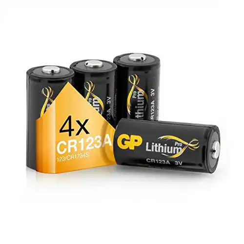 CR123A GP Batterien 3V Lithium Pro Schwarz-Gold, 4 Stück