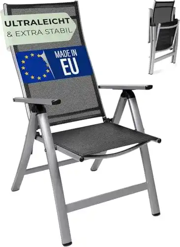 Alu-Klappsessel London 2er Set von Homeoutfit24 für Garten und Balkon