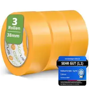 Malerkrepp Colorus Goldband Abklebeband 38 mm x 50 m, 3 Rollen