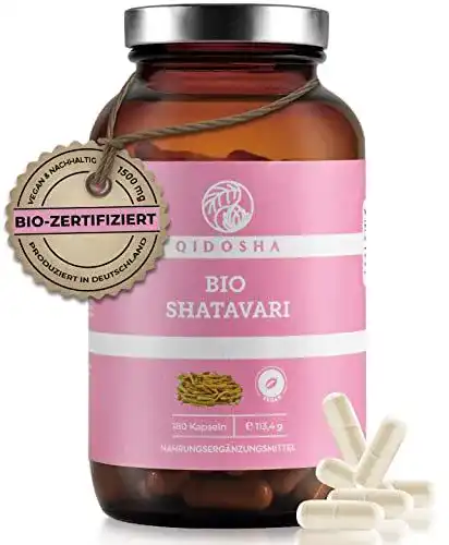 Shatavari Qidosha Bio Kapseln 1500 mg, 180 Stück im Glas
