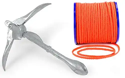 Bootsanker von Wellenshop mit Klapp-Anker 3,2 kg und 15 m Ankerleine